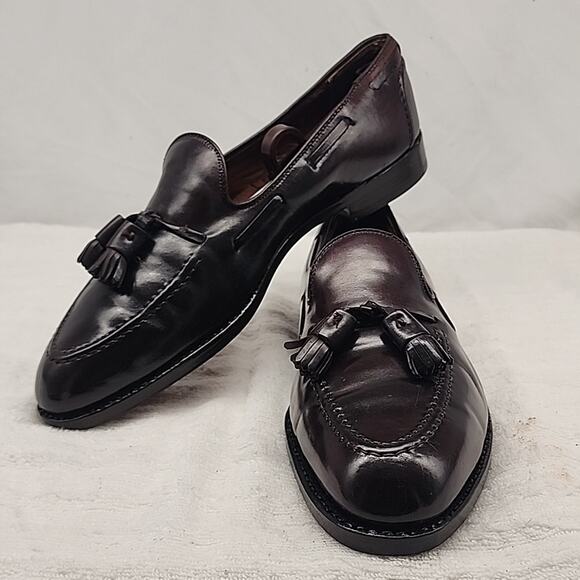 BROOKS BROTHERS ENGLISH TASSEL BURGUNDY VTG LOAFERS NEW WELT SOLES MENS 9.5 GUC - Picture 14 of 16